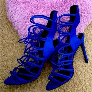 Zara blue suede strap heels size 9.5